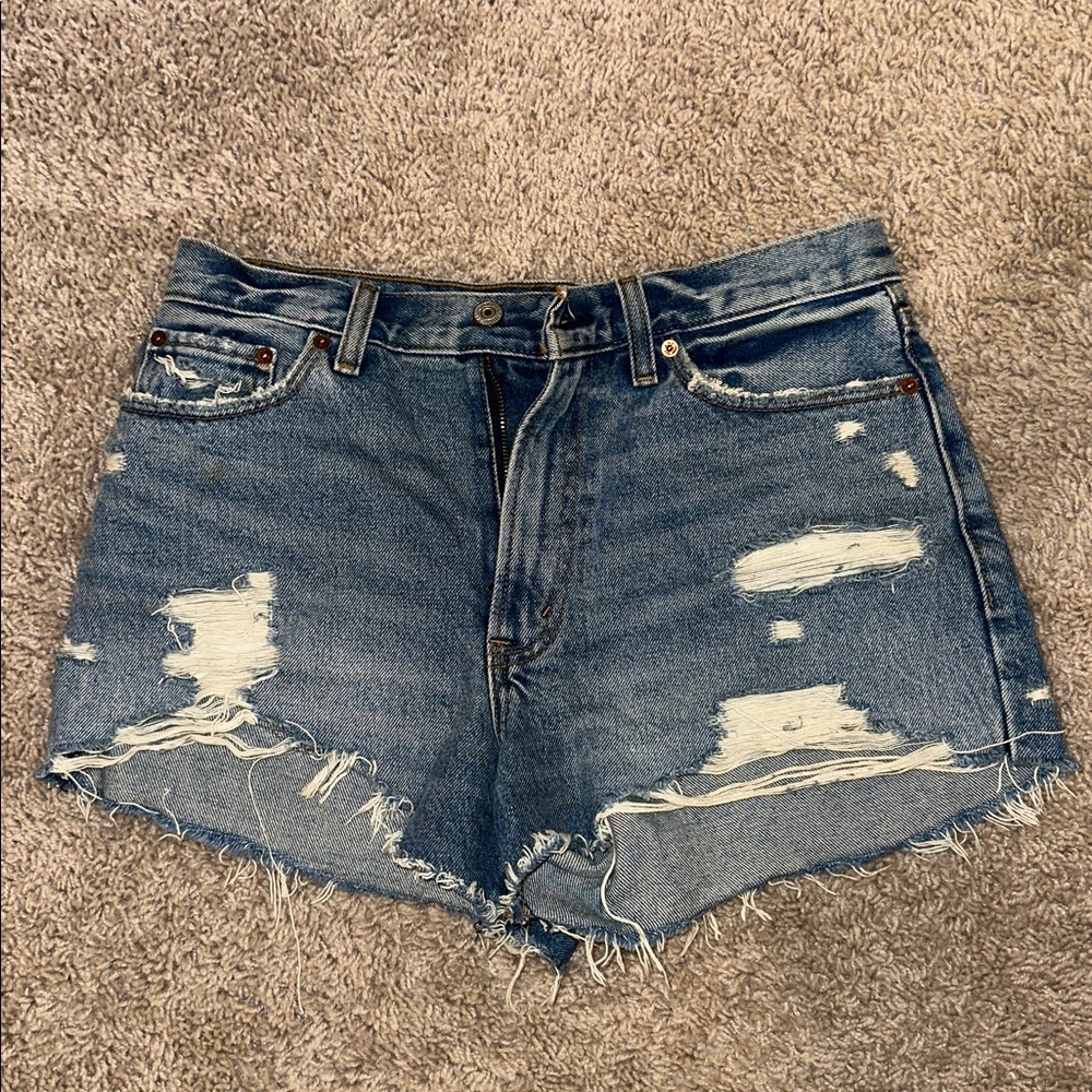 Abercrombie Distressed Denim Shorts size 28